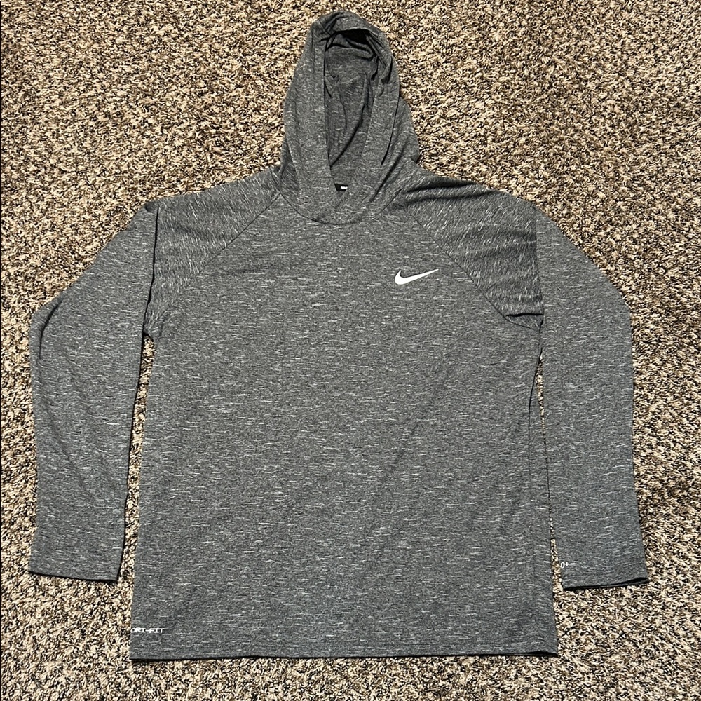 Nike Swim Dri-Fit Long Sleeve Hoodie Particle Gray UPF40 Lightweight Mens Large